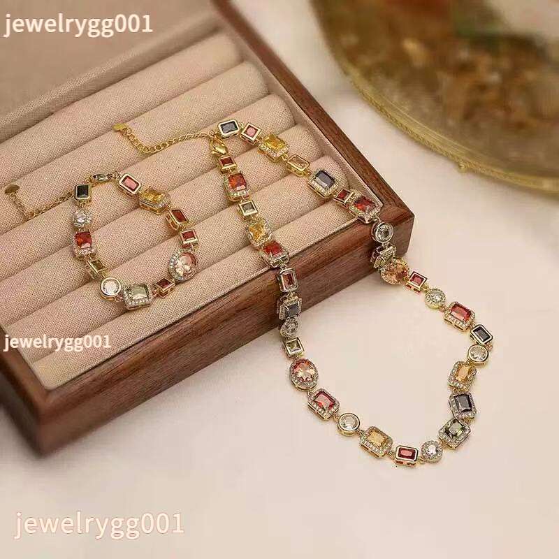 multi light color gemstone beaded necklace rainbow motley choker women jewelry moissanite tennis gold colorful gem stone men chain gift