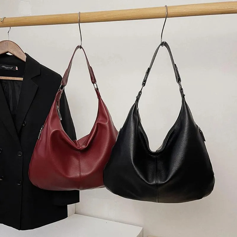 PU Handbags Shoulder Bags: Stylish Large Capacity Soft Slouchy Tote Trendy Handbag New Free Delivery Designer Bag