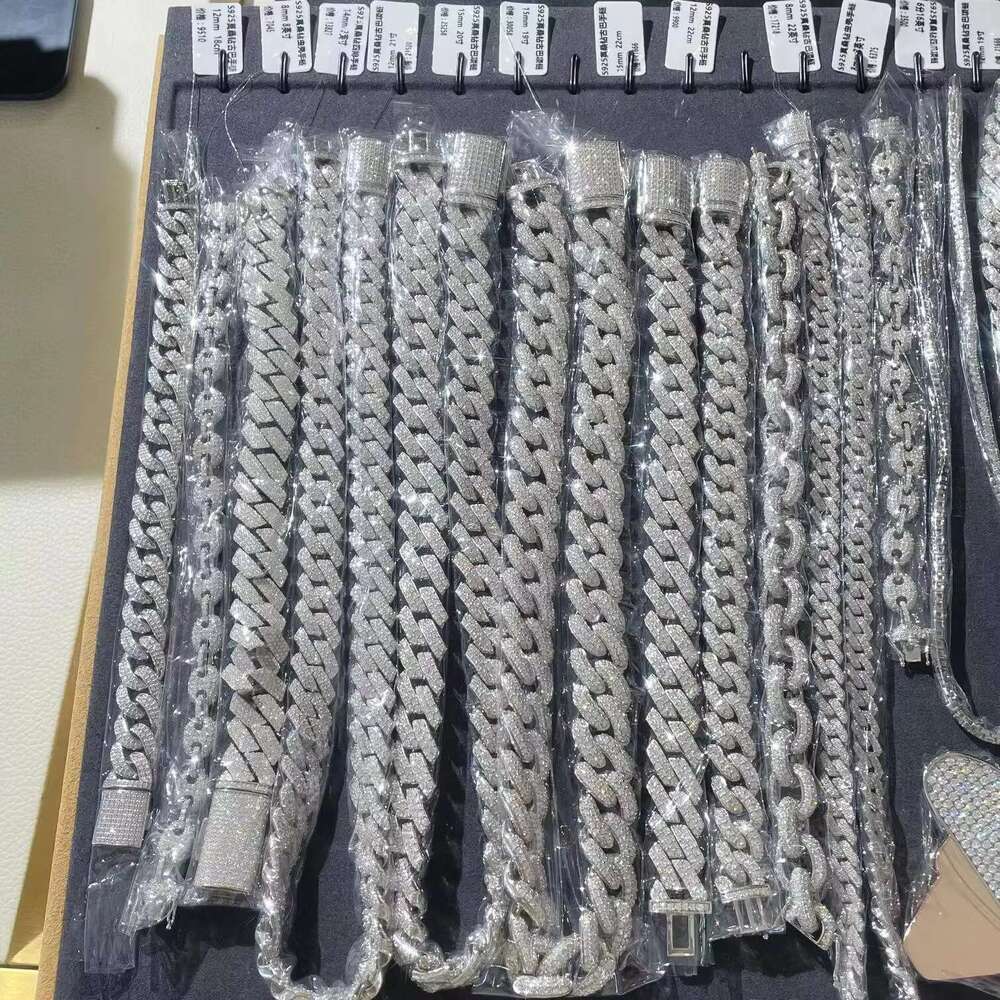 5mm 6mm 8mm 12mm 20mm 22mm Sier S Silicon Hip Hop Iced Cuban Link
