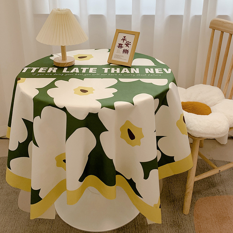 T0460 chessboard round table cloth ins style coffee table cloth birthday arrangement net red photo small round table cloth light luxury high-end