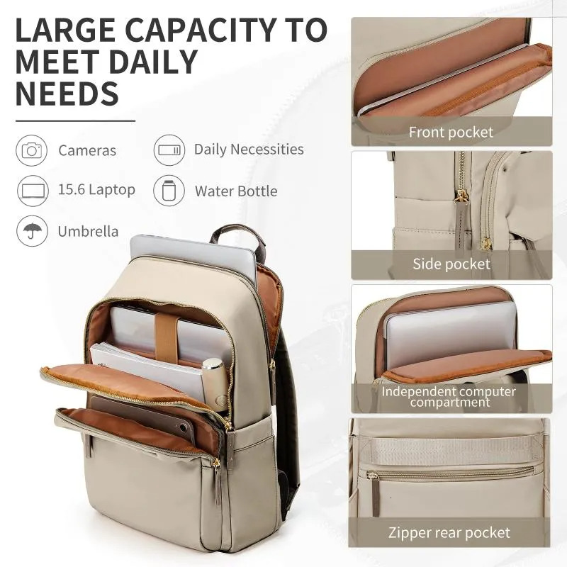 Large Capacity Shoulder Bag: Stylish Women Leather Backpack Purse Travel, Business, And Student - Lightweight For Daily Use New Free Delivery Designer