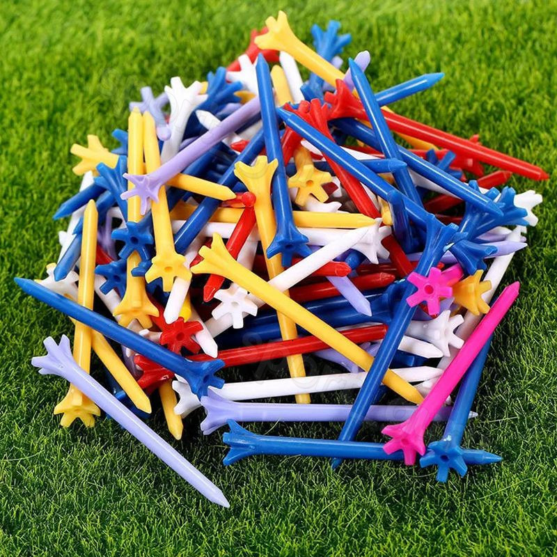 Golf TEE golf ball plastic nail ball TEE, five-prong 70MM nail ball plastic ball resistance tee 50 pieces