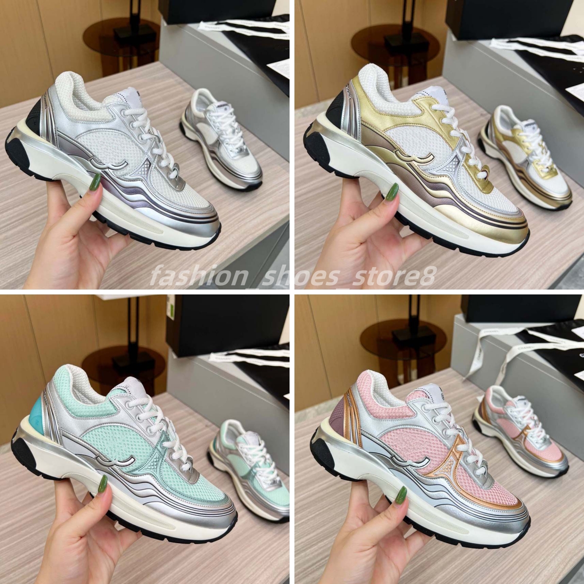 Designer sneakers womens Shoes Outdoor fashion running Shoes Suede Leather Breathable Luxury Lace-Up Sneakers Breathable Casual sports shoe Sizes 34-42