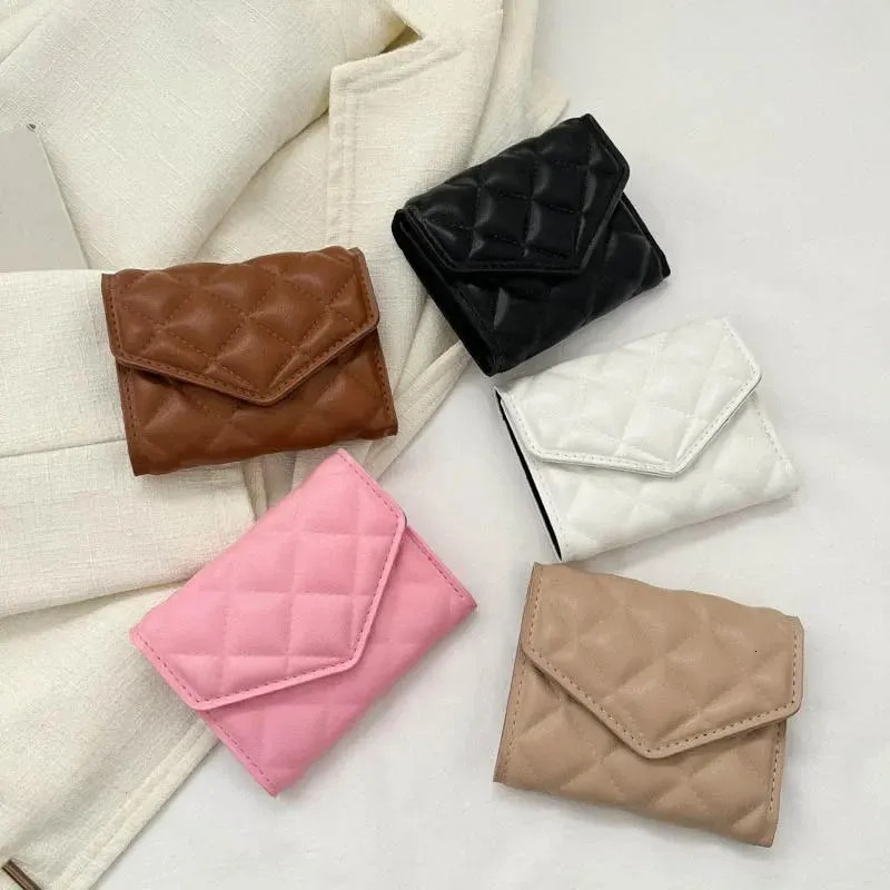 Holder Purse, Large Capacity Wallet With Card Slots, Portable Fashion Rhombus PU Leather Purse For Women, Short Style New Free Delivery Designer Bag