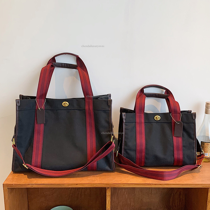 2025 New Women's Shoulder Bag Designer Slant Canvas Fashion Handbag Large Capacity Contrastive Color Niche Trend Crossbody Bag Casual Shopping Ba