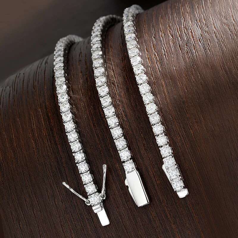 KNOBSPIN D VVS1 Moissanite Tennis Bracelet Original s Sterling Sier Plated White Gold with GRA Bracelets for Women Man