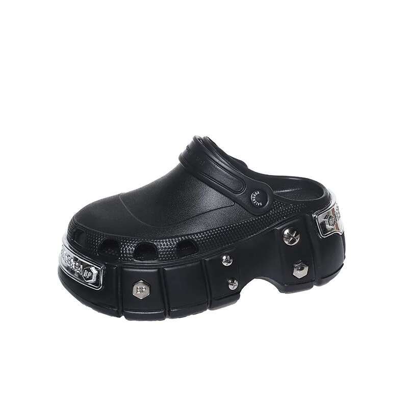 2025 Paris European Station Sponge Cake Hole Men's Couple Bag Head Women's Anti-Slip Deodorizing Slippers