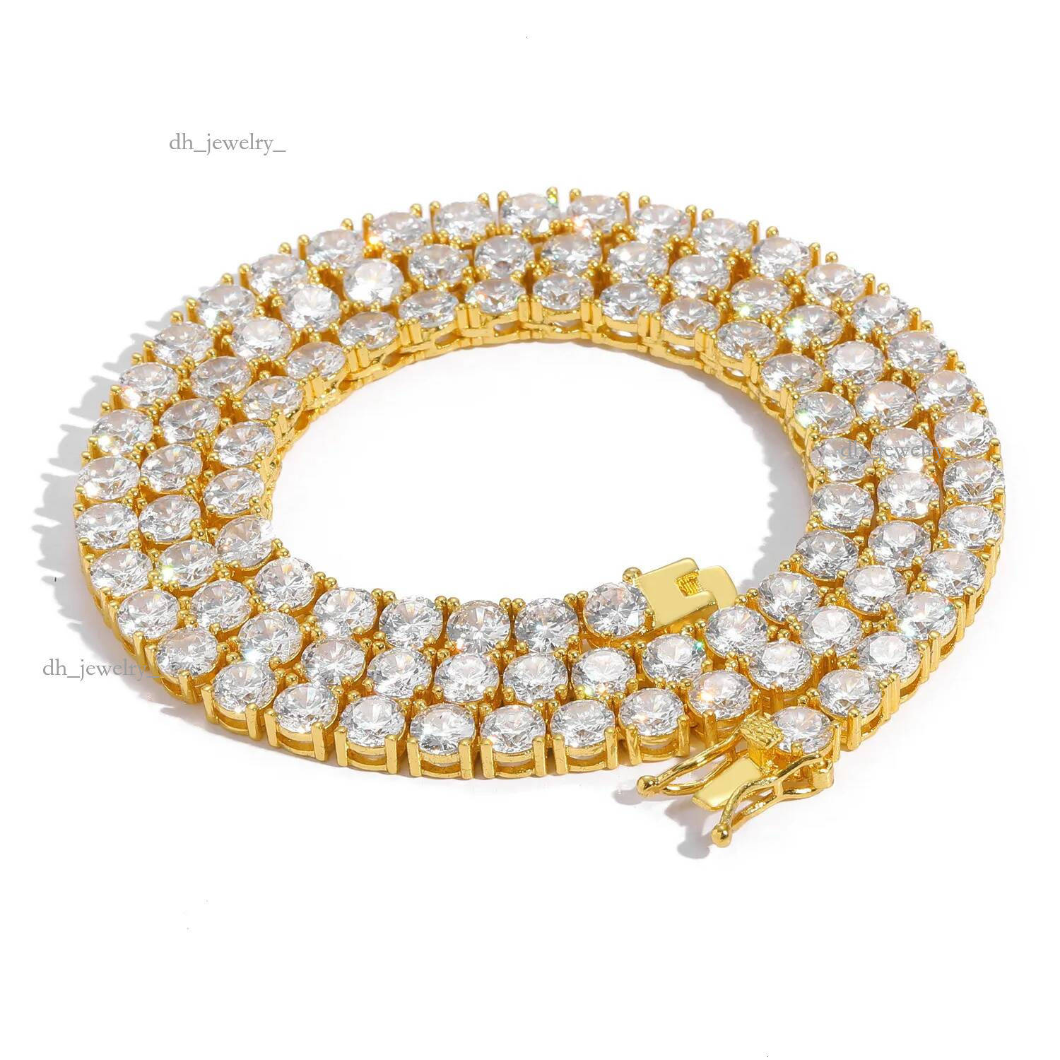 3MM necklace moissanite chain tennis bracelet designer women men gold plated dia choker hip hop fine womens mens jewelry personalize gift