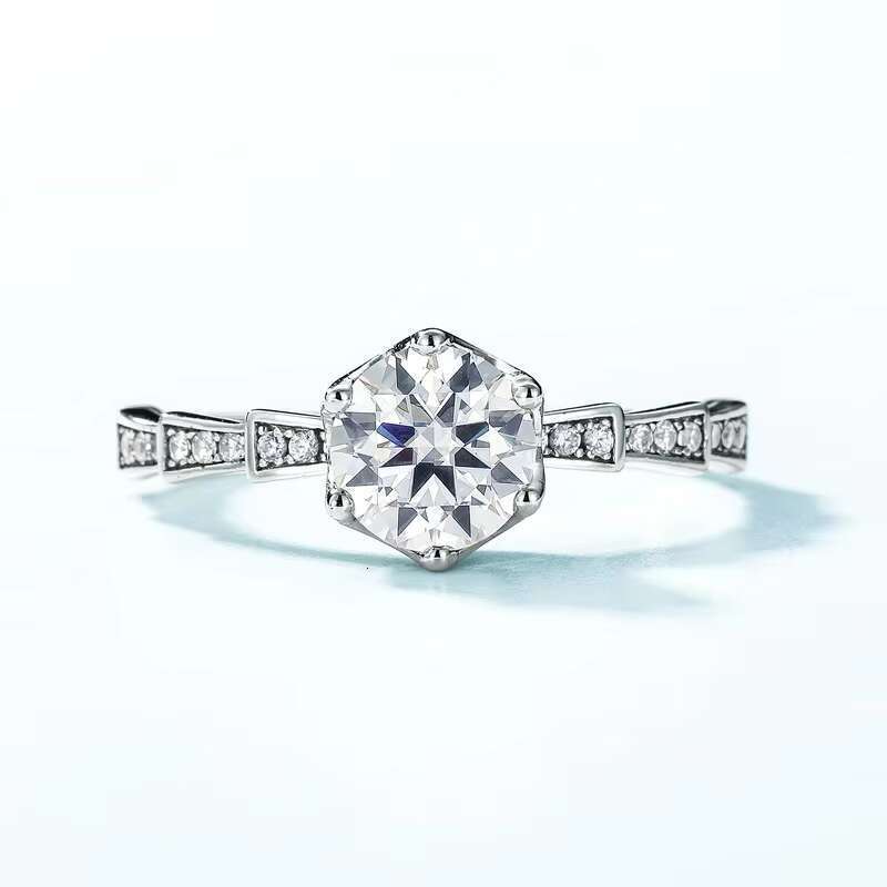 Casey Jewelry 1ct/2ct Classic Six Claw Wedding Engagement Silver Sandstone Ring