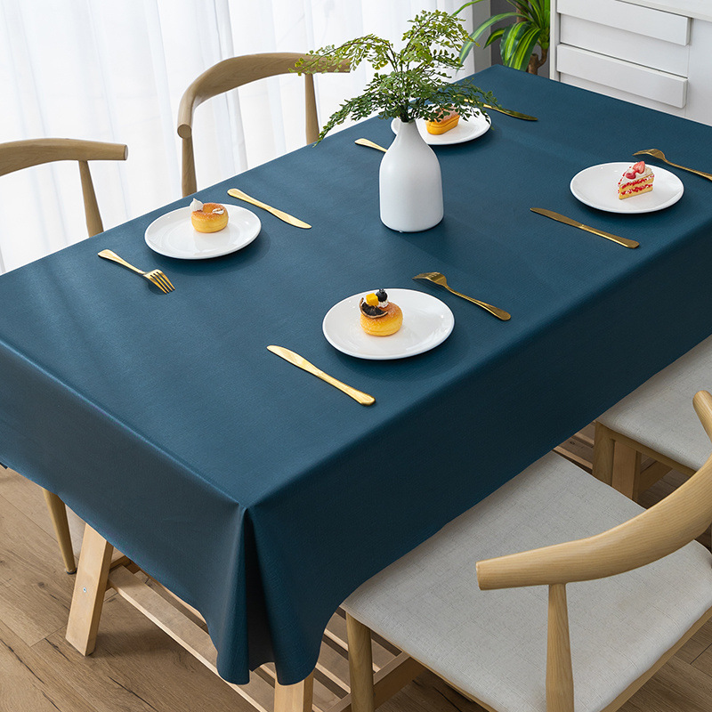 B28 solid color high-grade light luxury tablecloth waterproof, oil-proof, scalding-proof and wash-free ins style 2025 new dining table coffee table ma