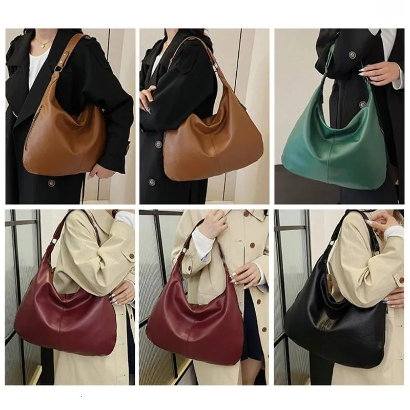 PU Handbags Shoulder Bags: Stylish Large Capacity Soft Slouchy Tote Trendy Handbag New Free Delivery Designer Bag