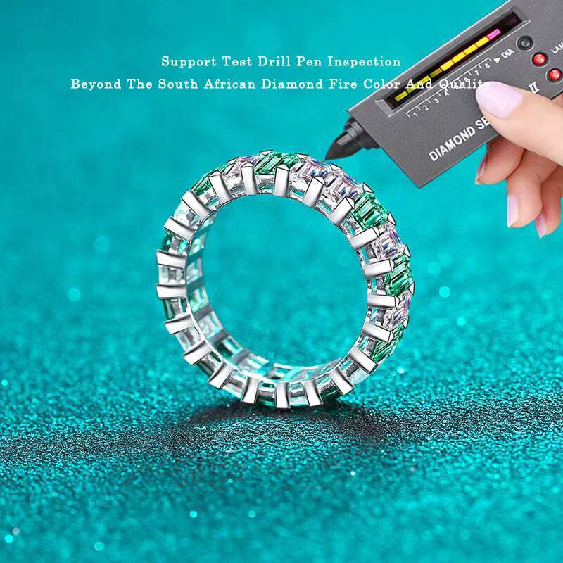 Full Eternity Band Sterling Sier Moissanite Dia Ring