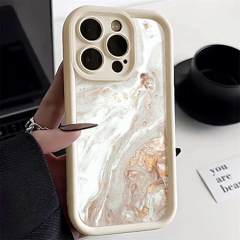 Marble For 16 Case iPhone 13 15 11 12 14 Pro Max XR XS 7 8 Plus SE Shockproof Soft TPU Silicone Phone Cover