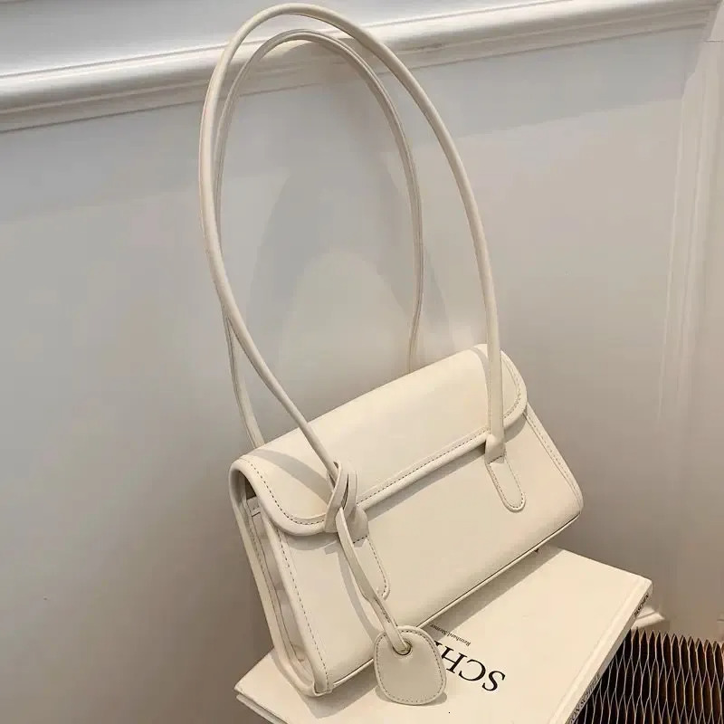 Vintage Bags - Chic Ivory Leather Underarm Bag, Designer Shoulder Handbags, Retro Style Purses Women, Lightweight For Daily Use New Free Delivery Desi