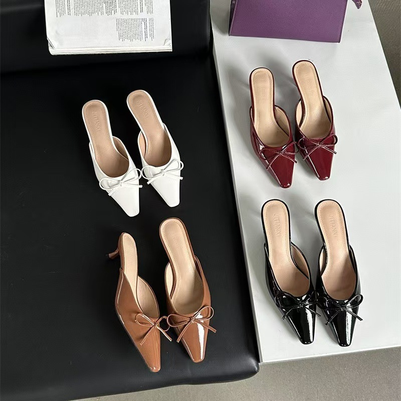 free shipping designer Dress shoes for woman outdoor Bowtie high heels single sandals fashionable