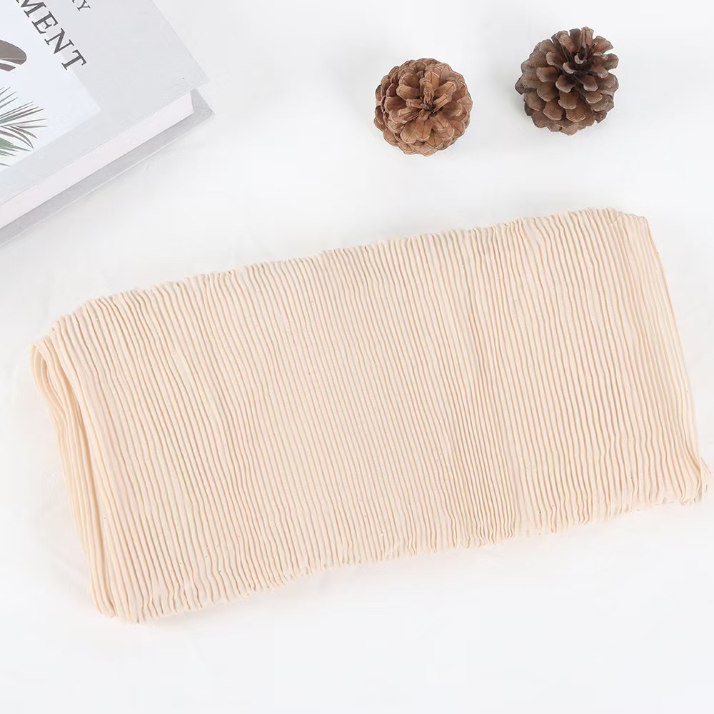 T679 new wrinkled composite silk scarf autumn and summer ladies gold sprinkled pleated headscarf