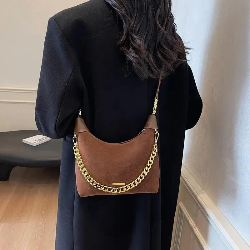 Trendy Drawstring Retro Crossbody Bag Suede Leather Shoulder Tote Handbags For Women | 2024 Travel Messenger New Free Delivery Designer Bag