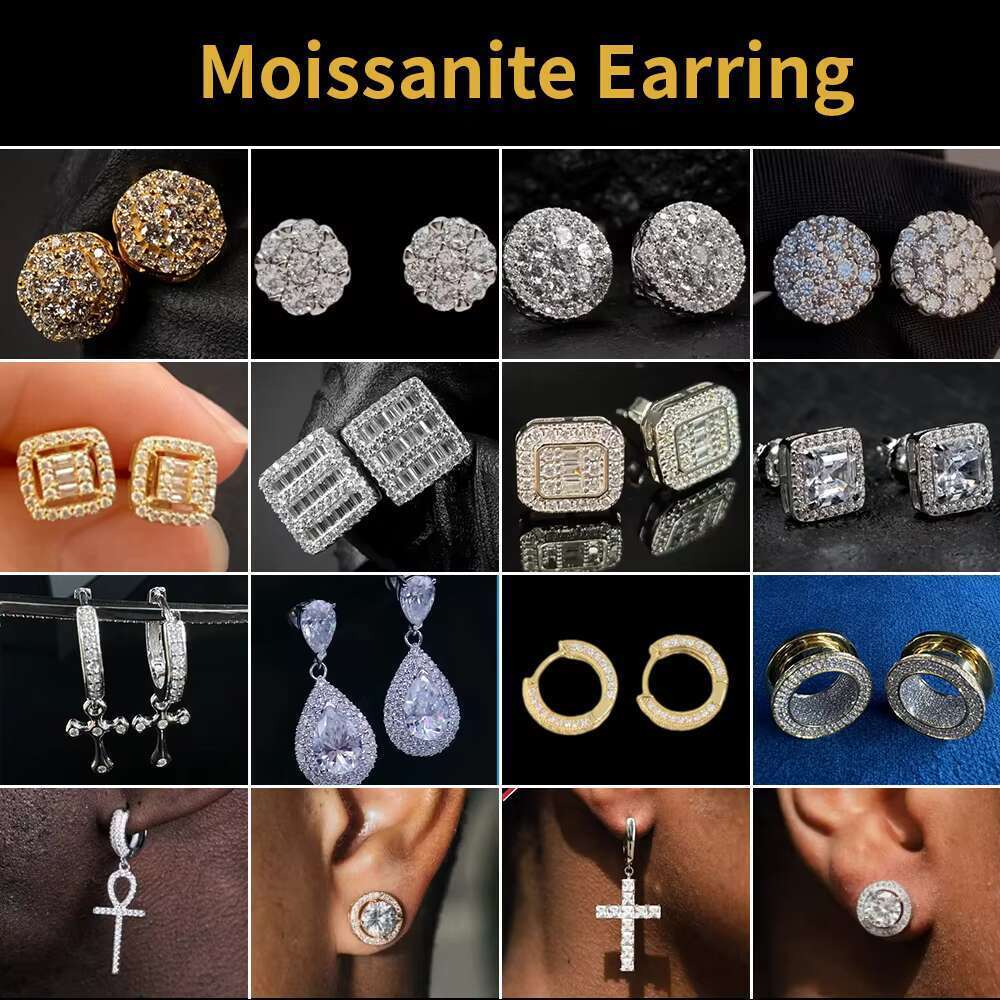 Fine jewelry flower cluster VVS sier screw back silica earrings