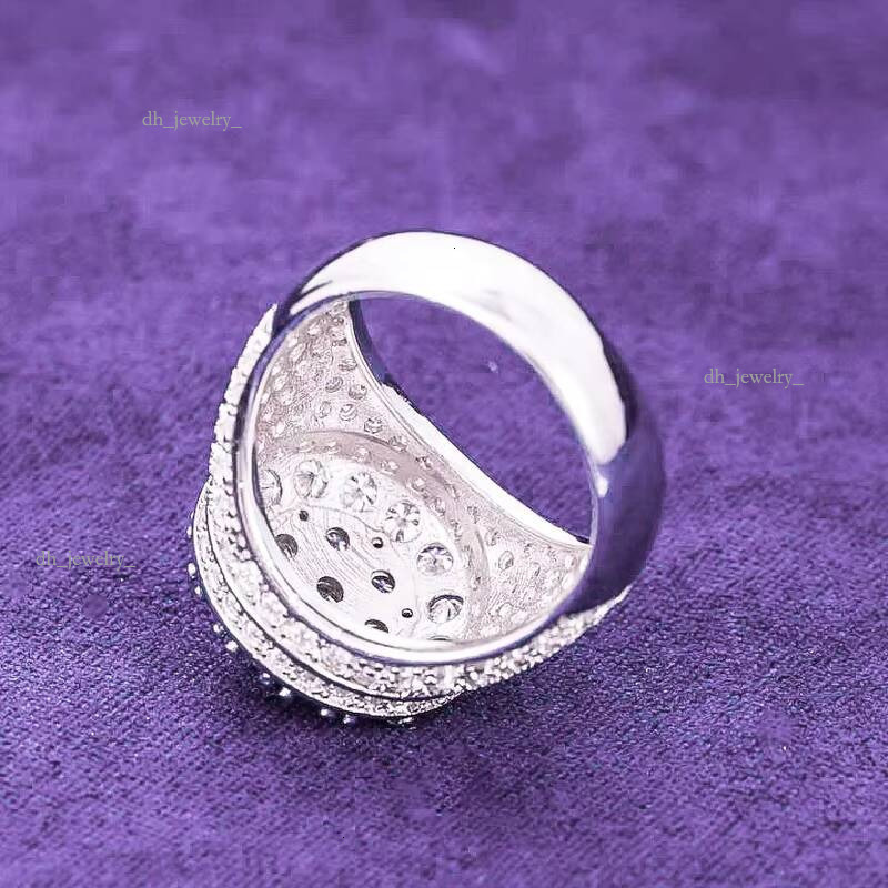 2024 Hip Hop Fine Jewelry Passd Dia Tester Sier Iced Out VVS Moissanite Cluster Prong Dome Ring for Men Women