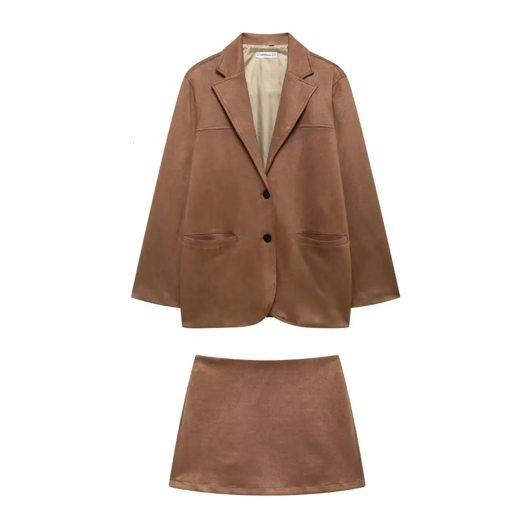 European and American style foreign trade womens clothing fashion short suede jacket half leather cover 250430Z