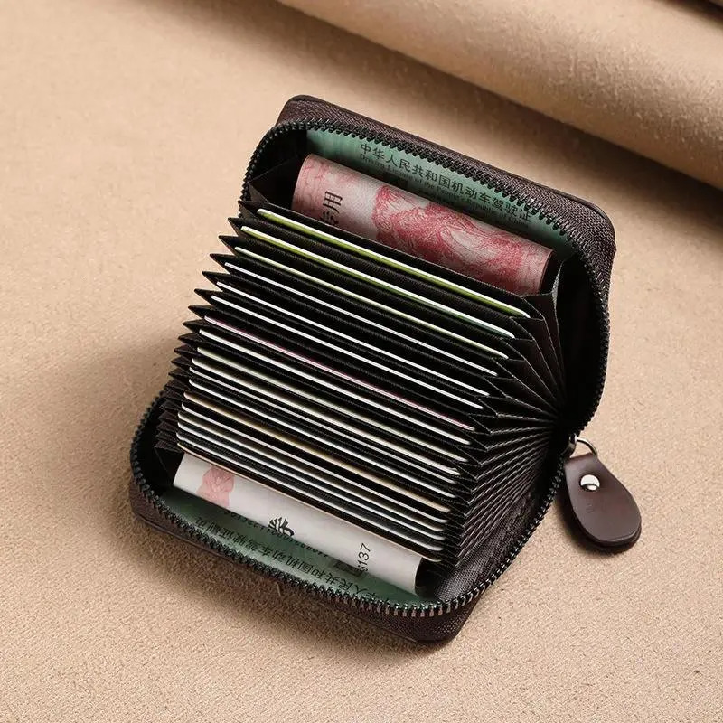 Mens Wallets - Soft Leather Large Capacity Wallet With Zipper Coin Purse New Free Delivery Designer Bag