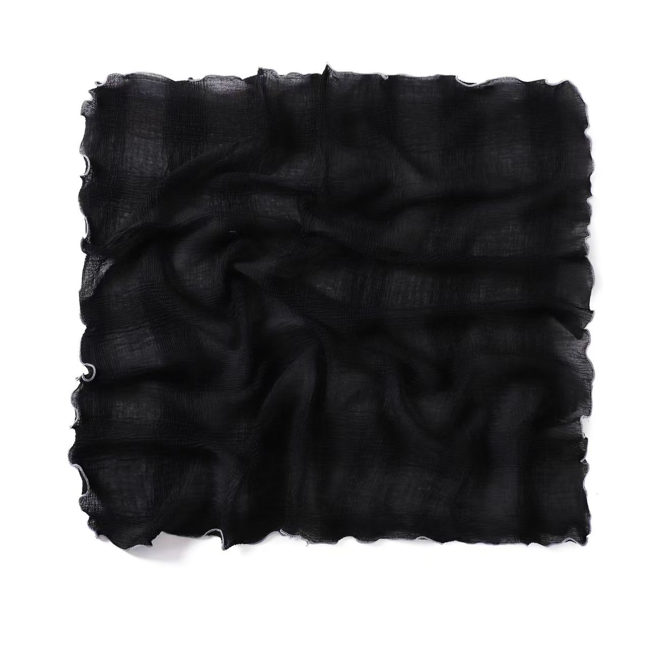 T682 pleated small square scarf air conditioning shawl sunscreen outer wear solid color headscarf commuting silk scarf women's scarf