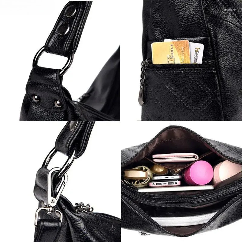 Free Shipping Evening Bags Soft Leather Handbags Women 2024 Designer Ladies Shoulder Hand Bag For Large Casual Tote Sac