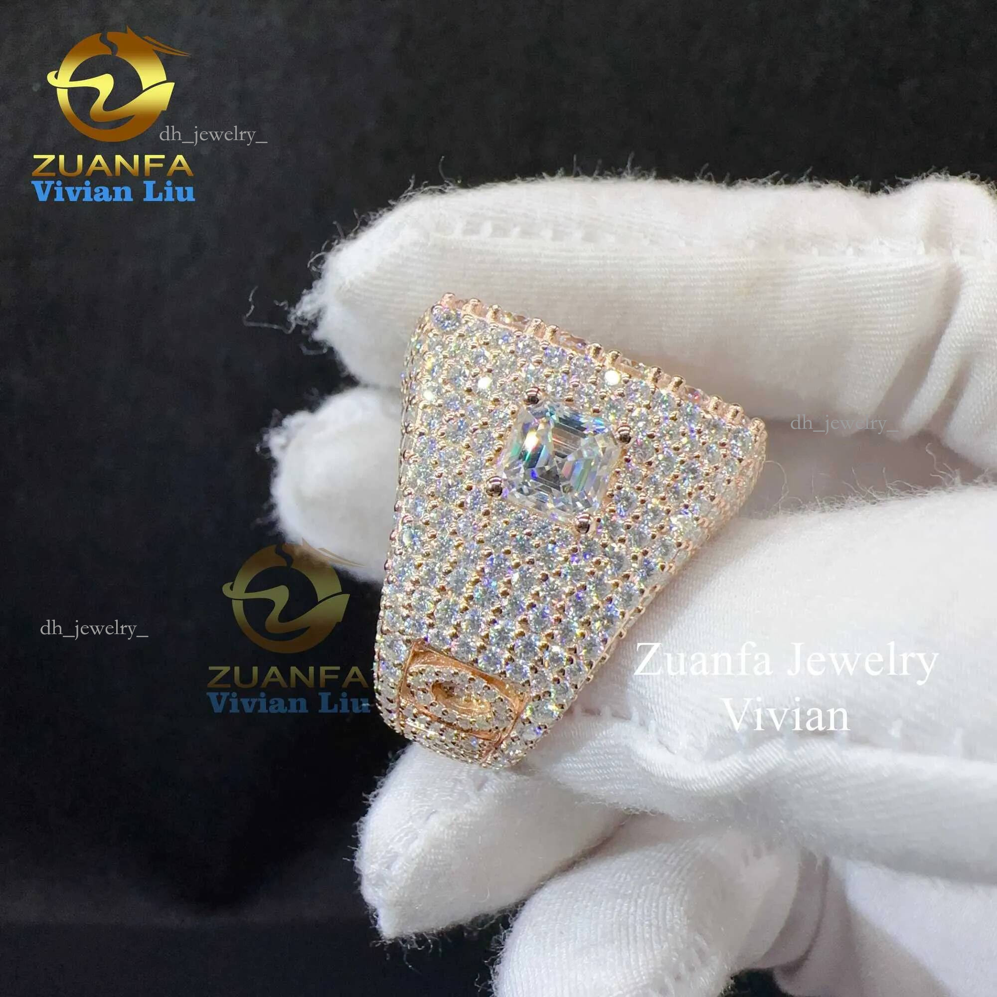 Pass Dia Tester Custom Vvs Moissanite Hip Hop Jewelry Sterling Sier Ring for Men Rings