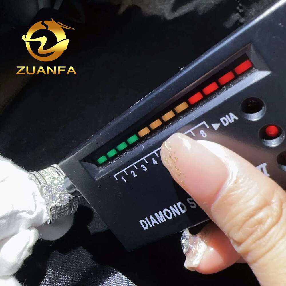Zuanfa jewelry cluster silica pure silver ice out men's Cuban ring