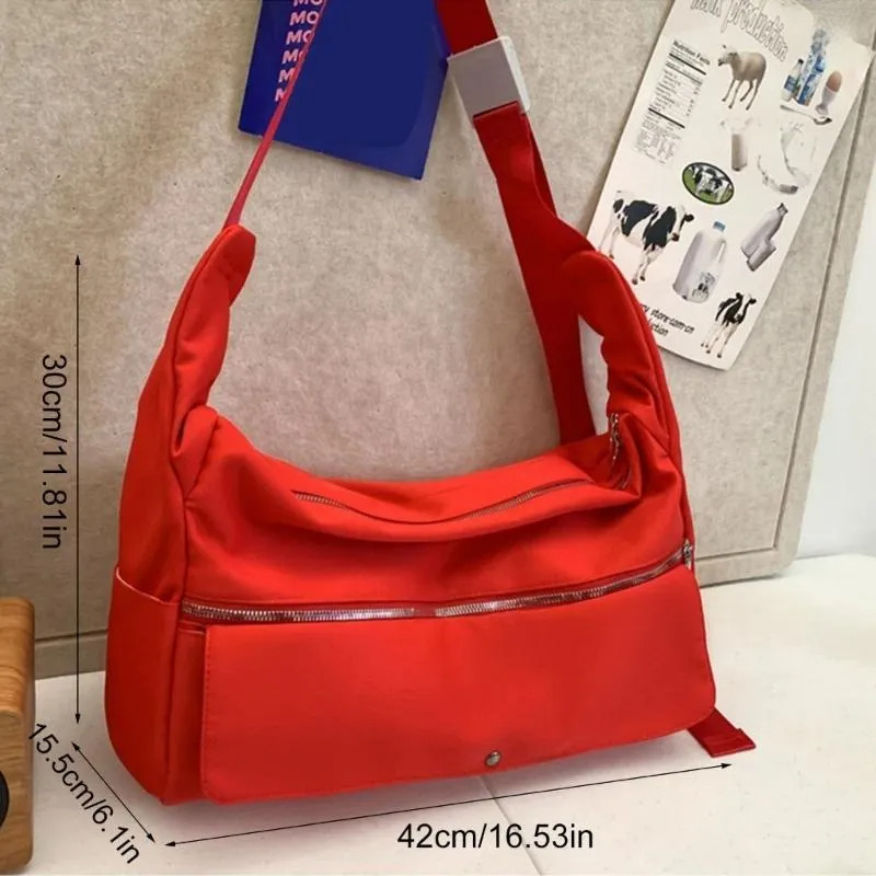 Free Shipping Bag Haruku Large Capacity Nylon Crossbody Solid Color Cargo Shoulder With Zippered For Daily Use And Casual Travel Designer Bag Luxury B