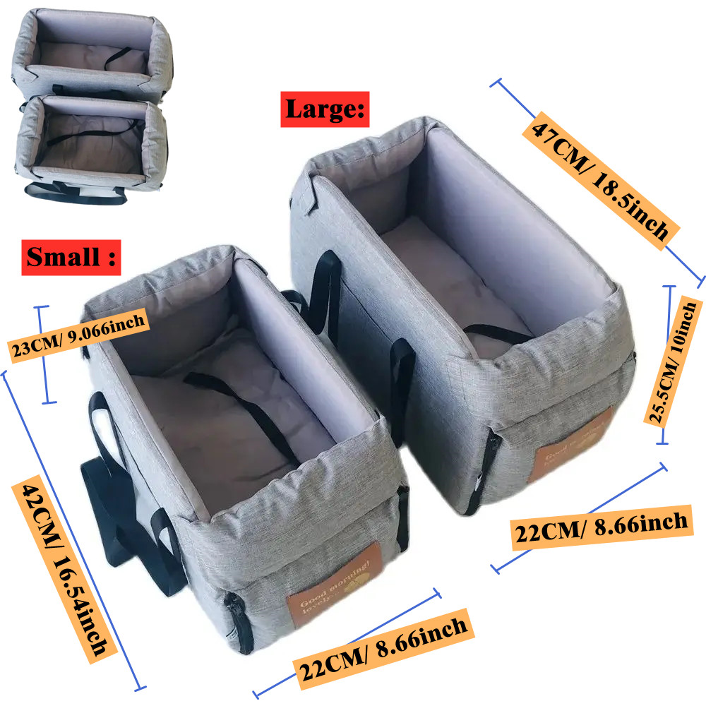 Travel dogBag Portable Pet Cat Seat Elevated Car Seat For Dog Armrest for Small Dog Cat Waterproof Dog Carrier Safety Travel Bag