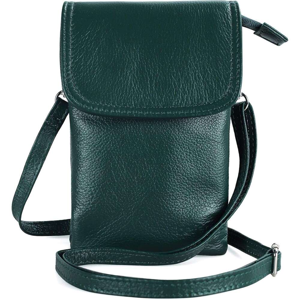 befen Genuine Phone Bag Real Leather Purse Small Cross Body Bag for Women Long StrapKey Ring - Fits 8 Plus or Phones Up to