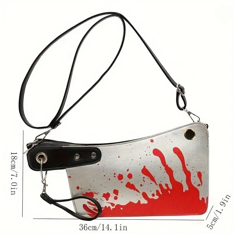 Free Shipping Totes Halloween Funny Horror Kitchen Knife Handbag Durable Niche High-quality Texture Simulation Ladies Messenger Designer Bag Luxury Ba