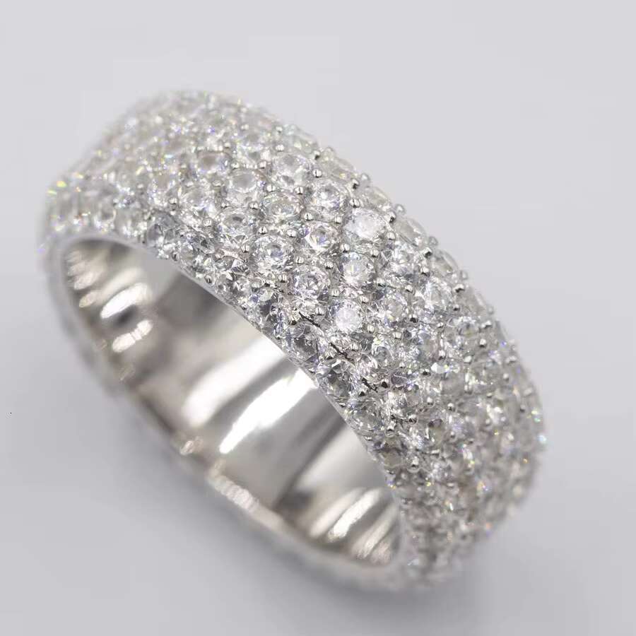 Pass GRA Certificate Moissanite Dia ICED OUT Pure Sier Mens Rings for Hiphiop Style Life