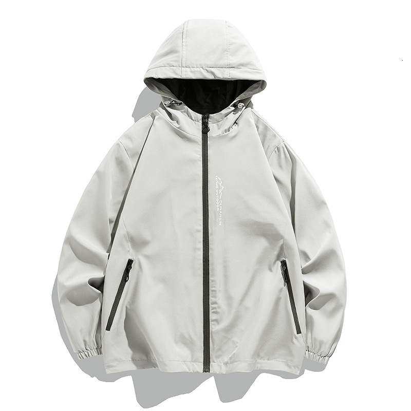 Spring Autumn Windproof and Water Splashing Hooded for Men's Sports, Outdoor, American Style, Functional, High End, Cleanfit Jacket