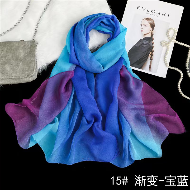 T680 gradient color temperament silk scarf etiquette body training decorative long silk scarf elegant dance silk scarf