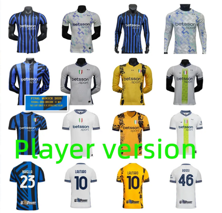 Player version 24 25 26 Inters millan LAUTARO ROSSI soccer jerseyS Long sleeves 2025 2026 MILANS Maglia Milano BARELLA CALHANOGLU THURAM ARNAUTOVIC football shirts
