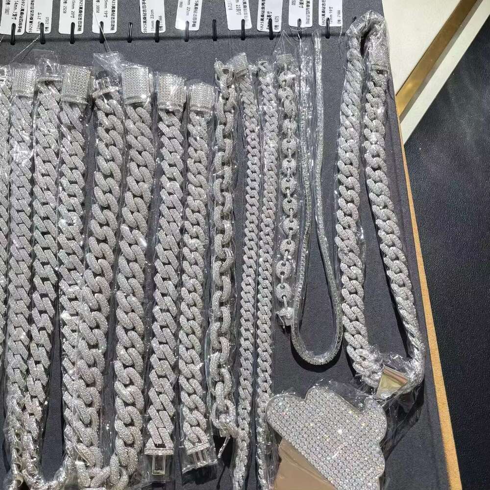 5mm 6mm 8mm 12mm 20mm 22mm Sier S Silicon Hip Hop Iced Cuban Link