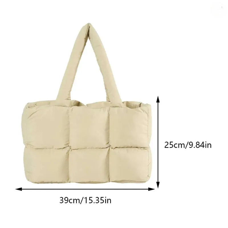 Tote Bags For Women - Quilted Shoulder In Solid Color, Large Capacity, Soft Tote, Trendy Commuting Bag New Free Delivery Designer Bag