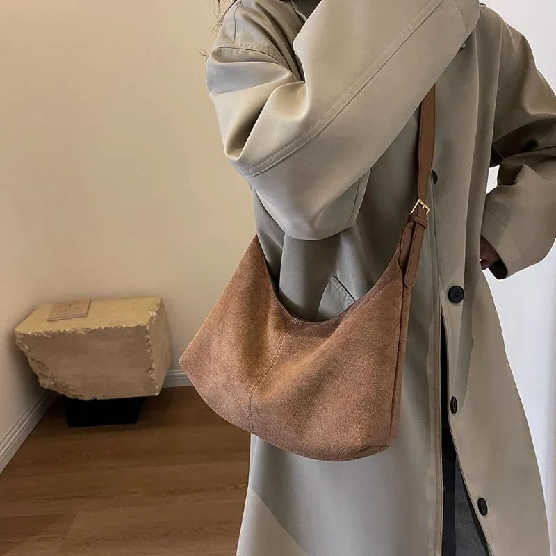 Vintage Hobo Crossbody Purse For Women - Suede Shoulder Bag & Clutch New Free Delivery Designer Bag