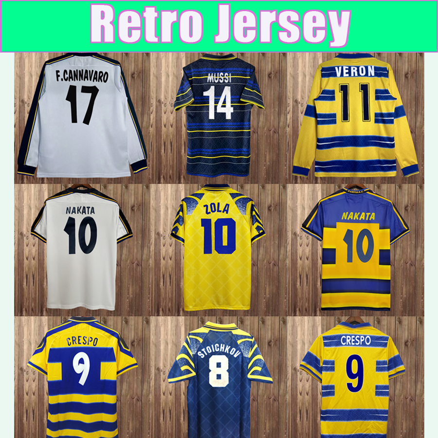 98 99 00 Parma Calcio Mens Soccer Jerseys CRESPO CANNAVARO BAGGIO ASPRILLA Home Football Shirt Short Sleeve Uniforms Maglie da calcio
