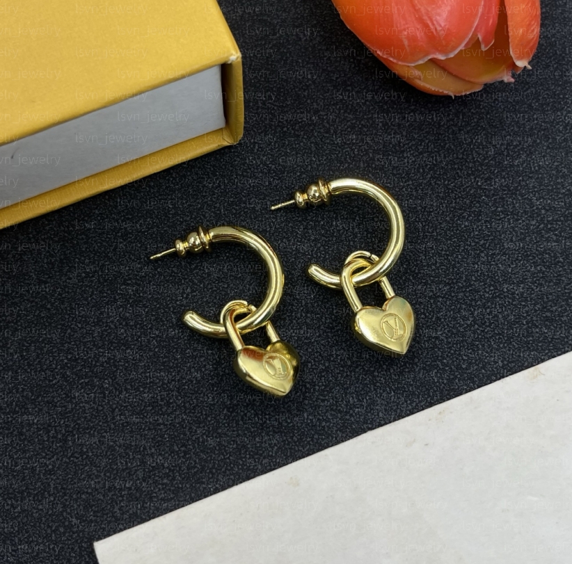Designer Earrings Gold Stud Earrings Heart Lock Studs Classic Women Gold Earrings Designer Letter Engagement Fashion Hoop Designer Jewelry