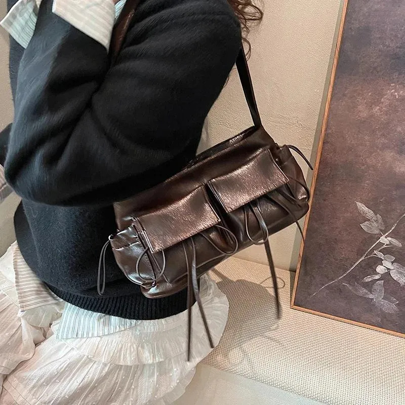 Classic Women's Hobo Style Shoulder Bag - Soft Material, Lightweight for Daily Use, Cell Phone Holder, Perfect Ladies Messenger Side Wallet New F