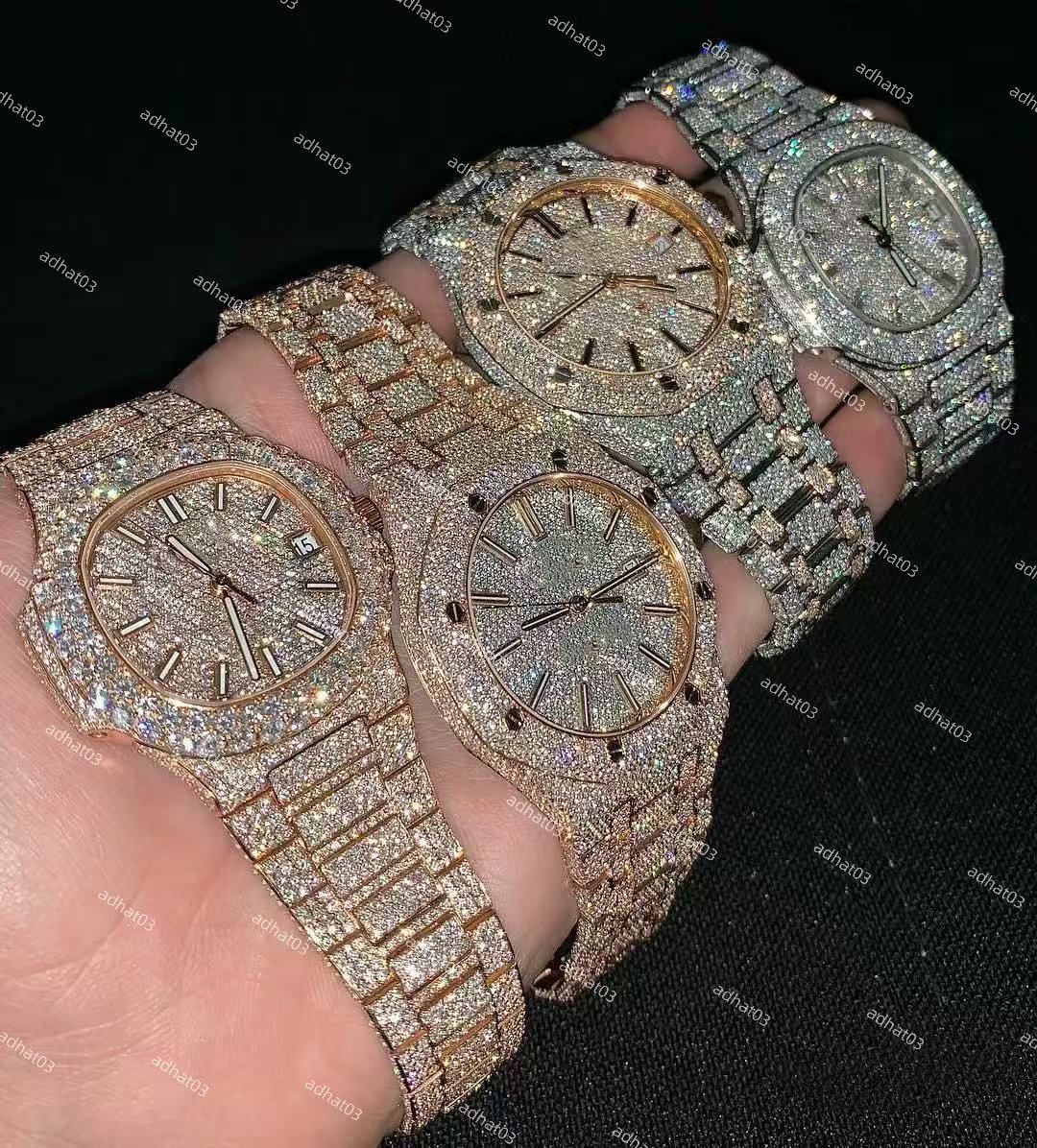 Moissanite Iced Out Designer Mens Watch For Men and Womean High Quality Montre Automatic Movement Noctilucent Watches