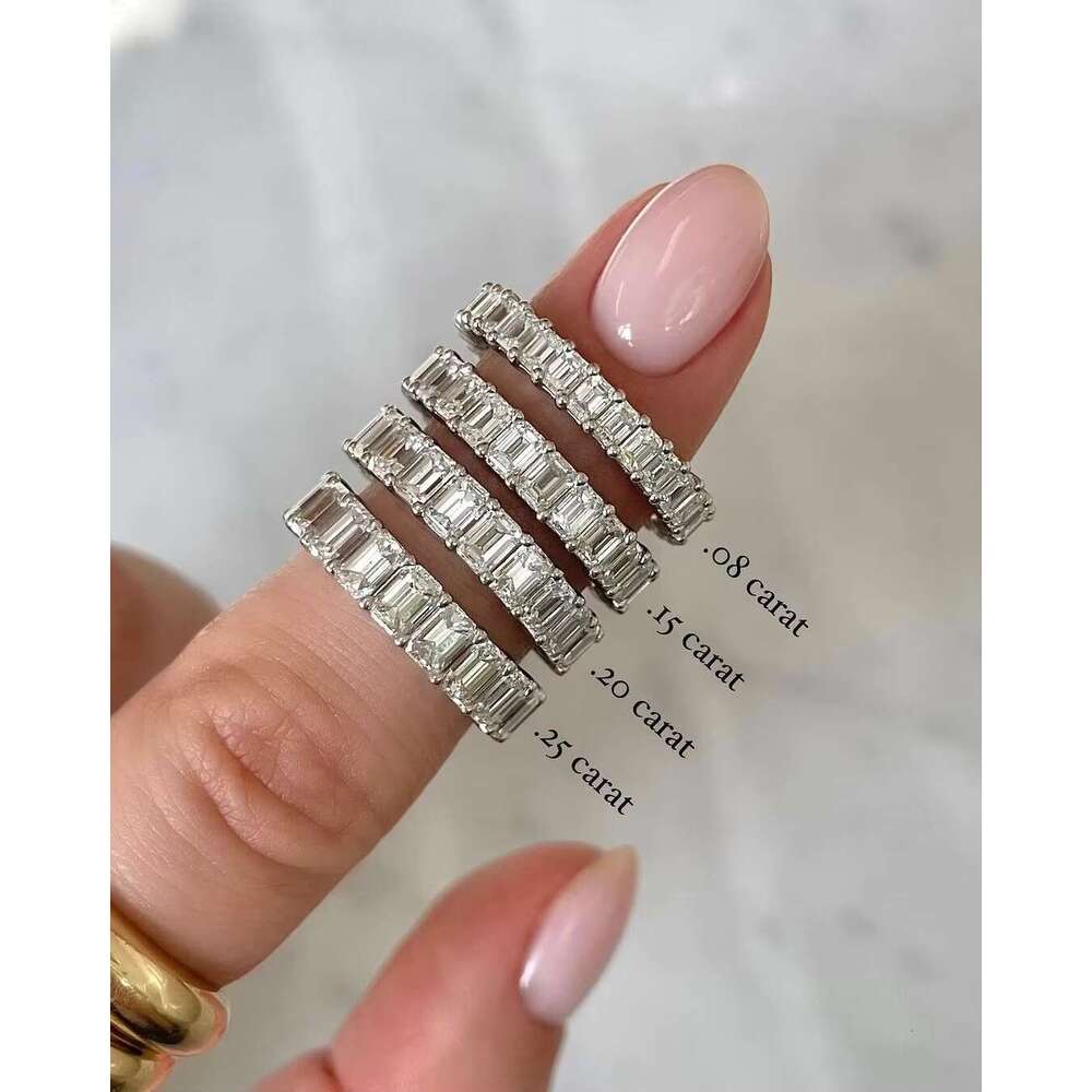 Hiphop men's and women's boutique jewelry ice out gold-plated pure silver GRA certificate VVS carbon silica ring