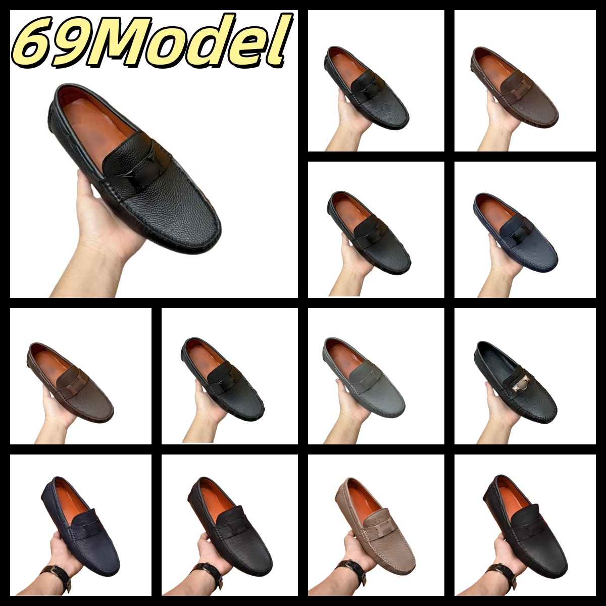 69 style luxurious Brand Designer Men Loafers Genuine Leather Suede Men's Casual Shoes Moccasins Slip on Boat Shoes Fashion Tassel Driving F