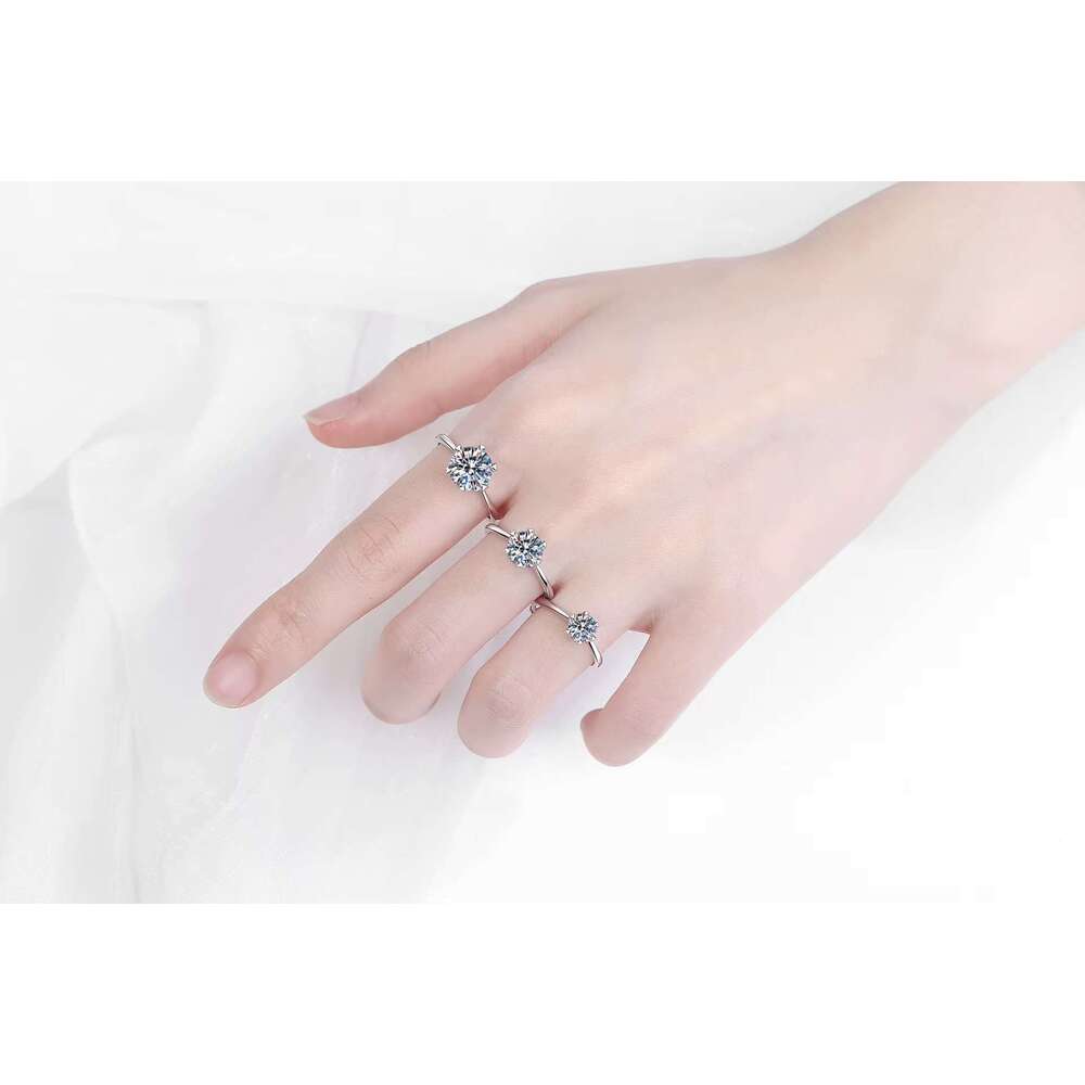 Merlin D-grade chilled engagement ring, pure silver silica ring