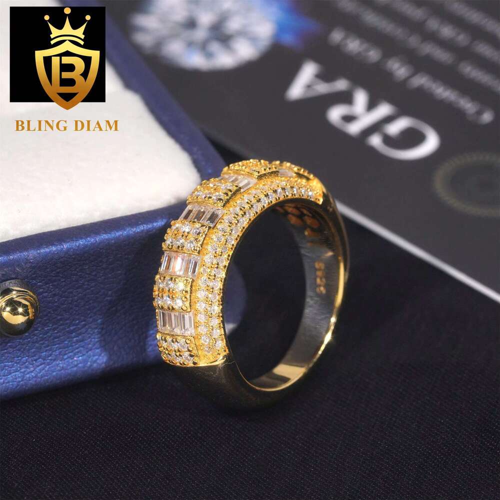 Fashion jewelry, hip-hop, chilled luxury vvs, silica sterling silver ring
