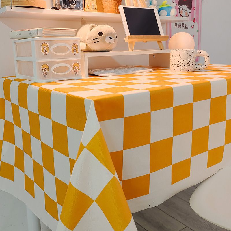 B418 Nordic style tablecloth net red plaid tablecloth student dormitory desk cloth atmosphere tablecloth coffee table decoration cloth ins