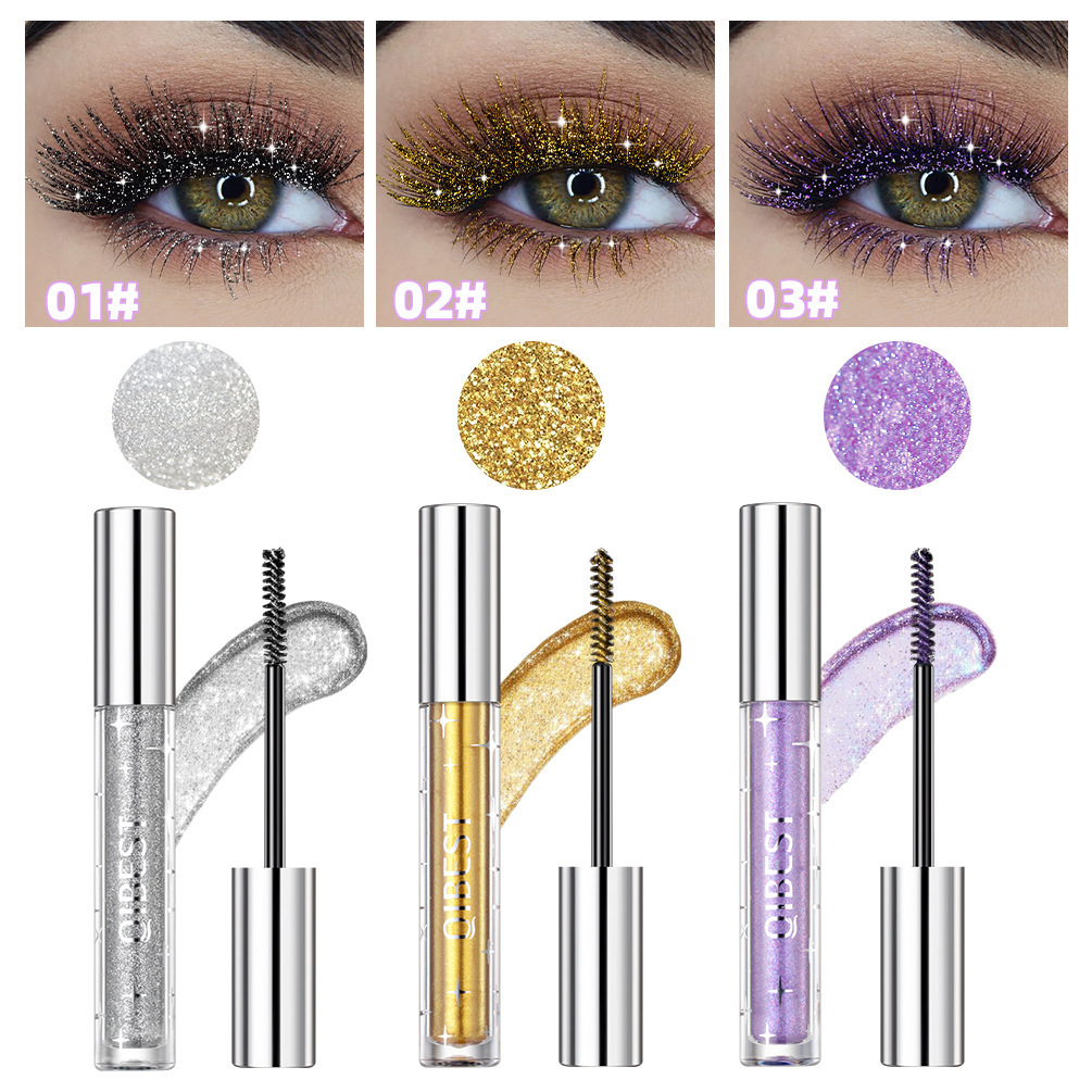 Hot Selling Diamond Mascara Shining Galaxy Sequins Sweat Proof Glitter Eyelashes Quick Dry Lasting Curling Thick Mascara Shimmer Makeup